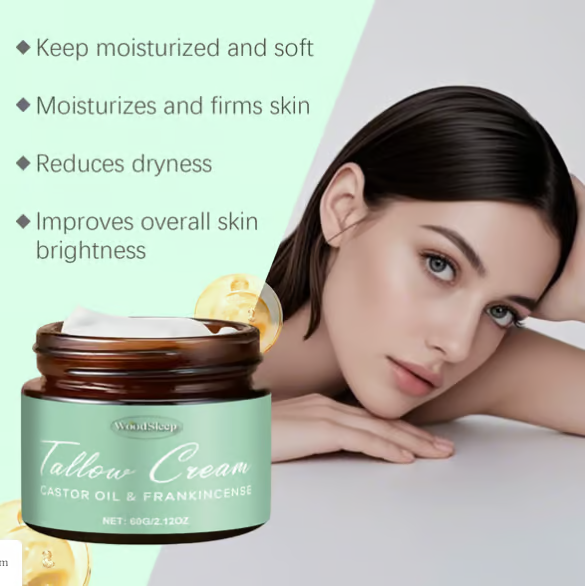 🌿 Organic Whipped Tallow Balm with Castor Oil & Frankincense for Natural Skincare & Moisturizing ✨