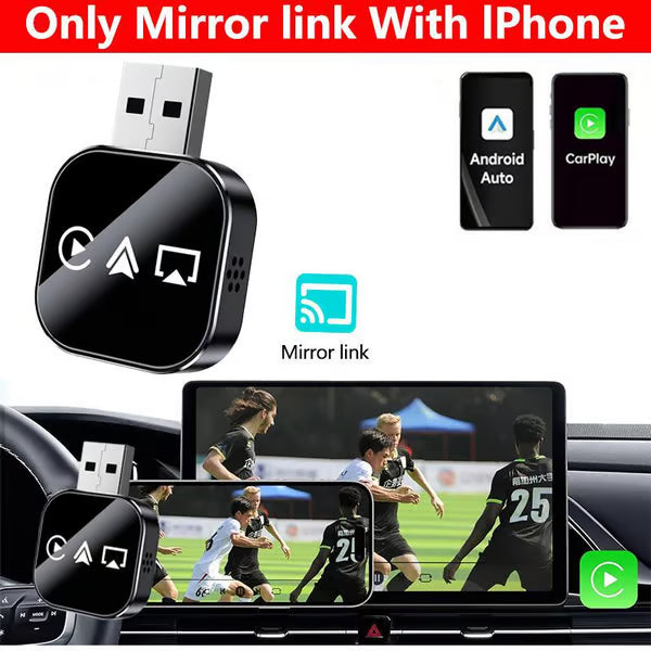 2026 Upgrade 3 in 1 Screen Mirror Phone, wired to wireless Carplay adapter