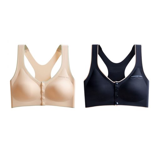 2022 New Arrival Plus Size Ice Silk Front Button Sleeping Yoga Bra