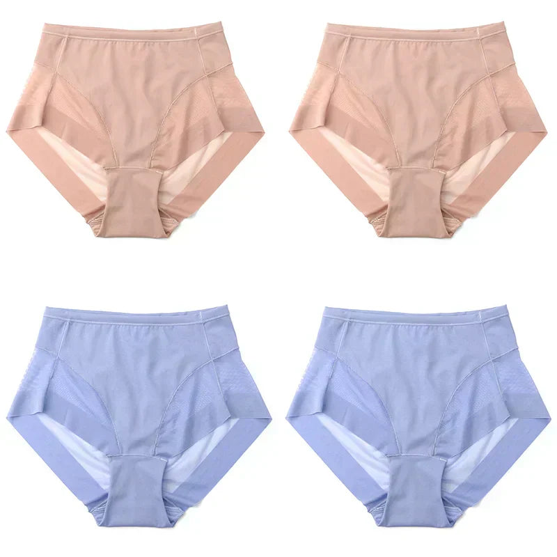 High Waist Ice Silk Seamless Shaping Briefs