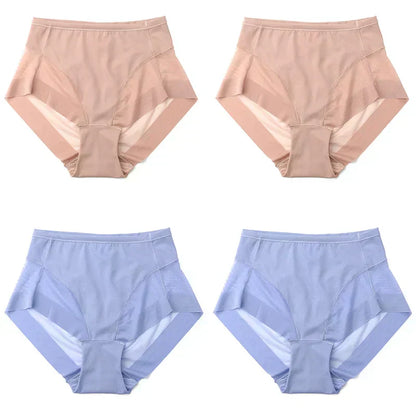 High Waist Ice Silk Seamless Shaping Briefs