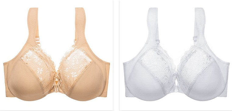 Plus size front button bra