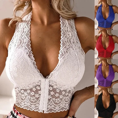 Lace Top Plus Size Push Up Wirefree Bra