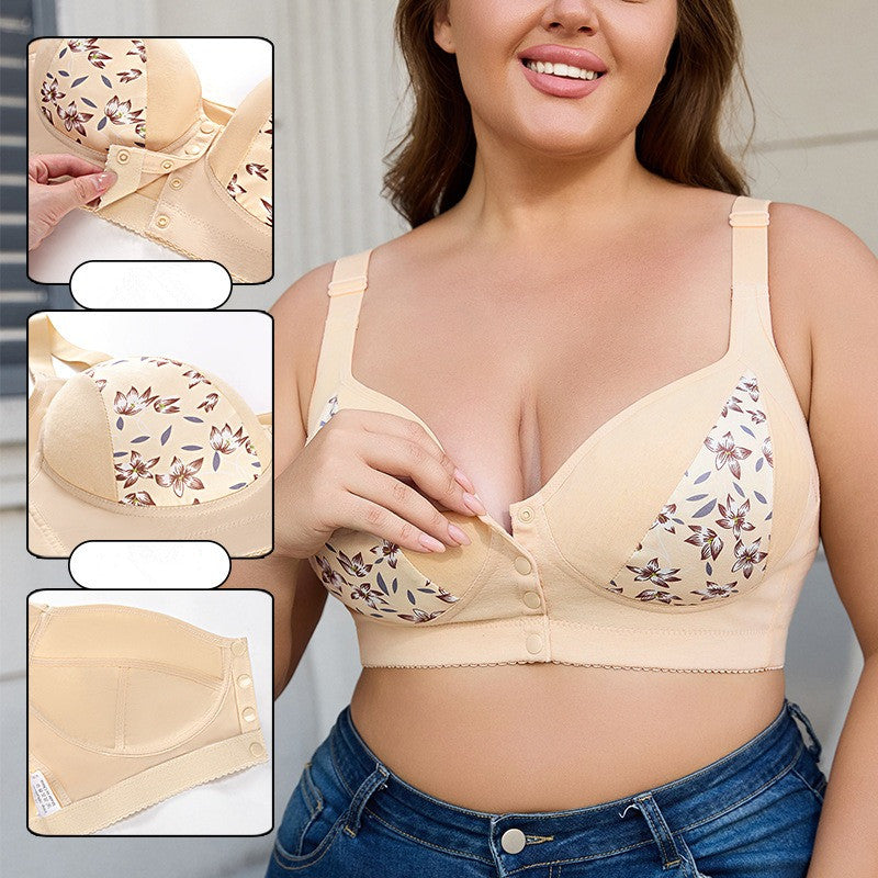 New COMFORTABLE FRONT BUTTON BRA Beige