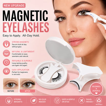 🔥✨ Hot Sale! ✨🔥 Magnetic Eyelashes – No Glue, No Mess, Effortless Glam Every Day 👁️💖💄 Travel-Friendly & Reusable Beauty Must-Have! 🌸💫