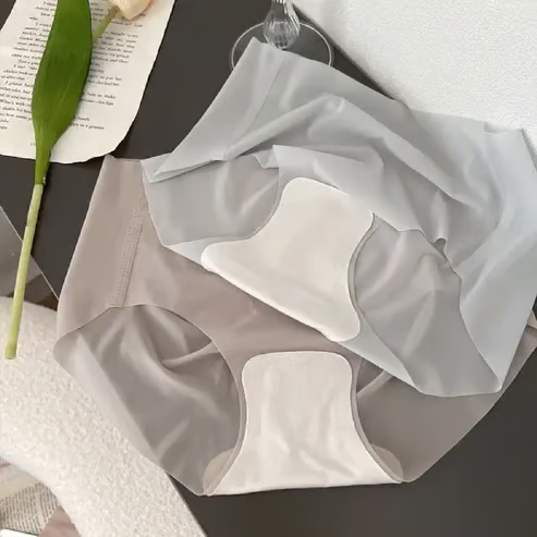 Ultra Thin Ice Silk Panties for Women - Leak Proof Non-Marking Invisible Breathable Sexy Briefs