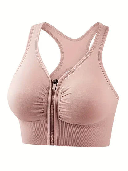 Front Zipper Sport Tank Bra