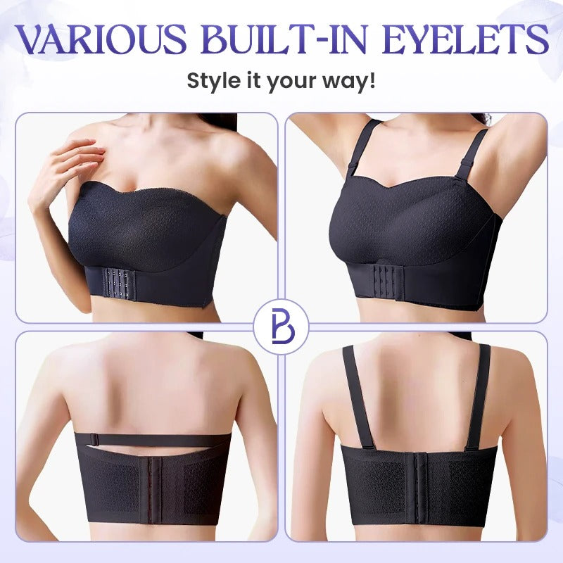 Breathable Non Slip Strapless Front Buckle Push Up Bra