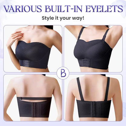 Breathable Non Slip Strapless Front Buckle Push Up Bra