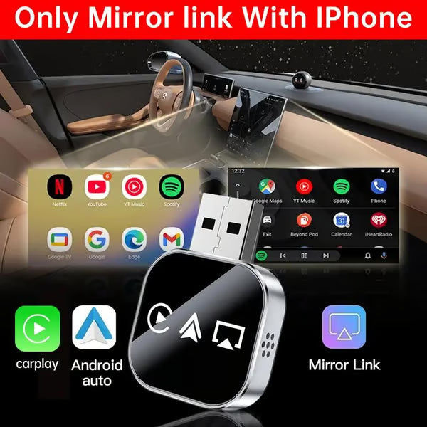 2026 Upgrade 3 in 1 Screen Mirror Phone, wired to wireless Carplay adapter