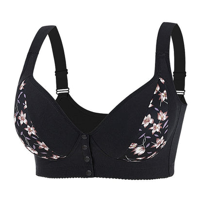 New COMFORTABLE FRONT BUTTON BRA Black