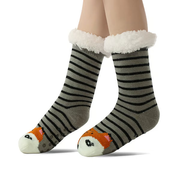 Cute Animal Ultra-thick Cashmere Slipper Home Socks