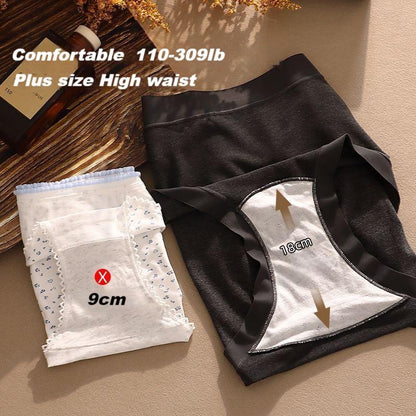 High waist womens underwear tummy control warm antibacterial panties