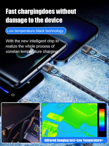 Transparent Luminous Charging 3-in-1 Data Cable