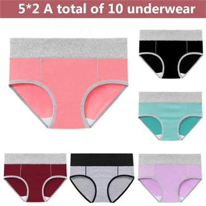 Buy 5 Get 5 Free Cotton Breathable Moisture-absorbing Antibacterial Underwear