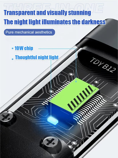 Transparent Luminous Charging 3-in-1 Data Cable